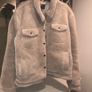 Asos Borg Western Jacket in Ecru